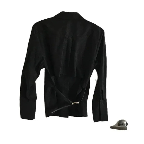 Belted Back Shirt 100% Cotton  Long sleeves Black Sz (EU 36| US 4) - Picture 2 of 6